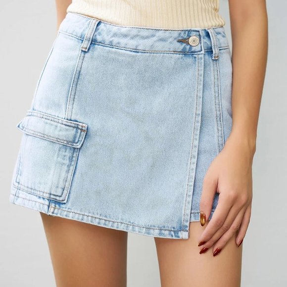 COPY - Short Skirt Denim Blue  - Q0311 - Picture 4 of 5